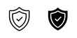 © Vince - Shield check mark icon vector symbol collection on white background.