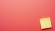 © SUPERARTMAN - Creative note-taking action on yellow sticky note in a vibrant red workspace environment for productive ideas and brainstorming