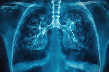 Naklejka na meble Detailed X-ray Image of Human Lungs Anatomy with Clear Structure and Visualization
