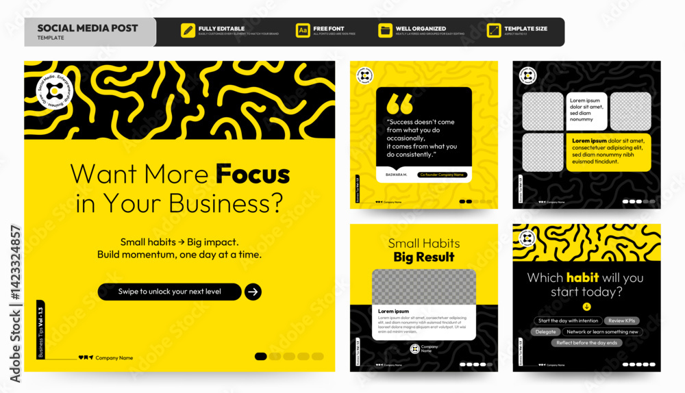 Tip Post Sample Social media carousel post template. Business Instagram and facebook ...