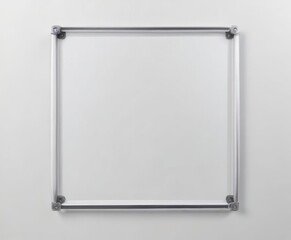 Wall Mural - Floating frame mockup; white background, metal clips, shadow, empty space, realistic, mockup,  visual,  photography