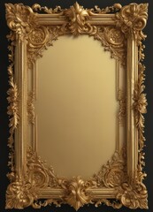 Wall Mural - Intricate gold floral scroll frame, vintage style, decoration, pattern