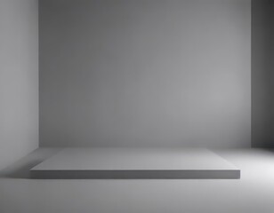 Wall Mural - Minimalist grey studio backdrop, seamless gradient for product photography, bright, neutral, sophisticated