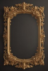 Wall Mural - Ornate gold floral scroll frame, classic design , scroll, texture