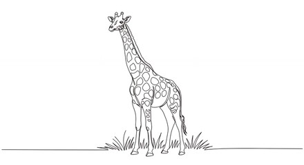  Elegant giraffe line art illustration minimalist animal wildlife graphic design