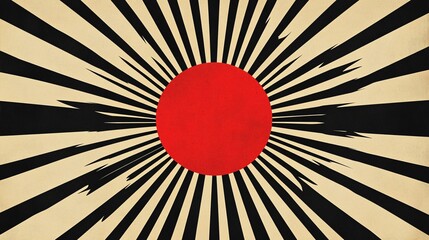 Leinwandbilder - Red sun shining over black and beige abstract background