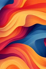 Poster - Abstract colorful background with wavy shapes flowing smoothly