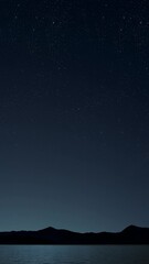 Wall Mural - a a movement of stars in the night sky with the view of mountains.