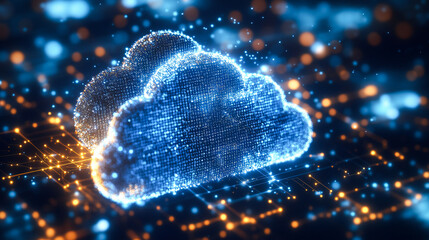 Wall Mural - Code, internet, and big data connection powering cloud storage, artificial intelligence, and coding. Blue matrix and network connectivity for AI algorithms, quantum computing, and communication
