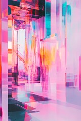 Poster - Abstract modern architecture creating colorful light reflections