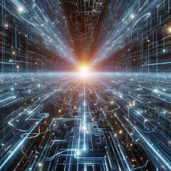Wall Mural - quantum maze that extends infinitely