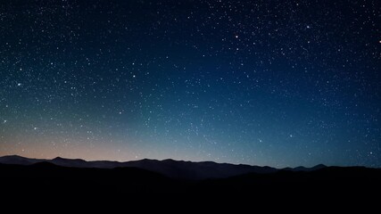 Wall Mural - a night sky panorama with stars and moon