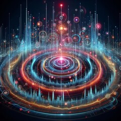 Wall Mural - sound wave of audio frequencies