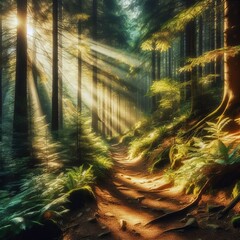 Wall Mural - sun and illuminate earthy details
