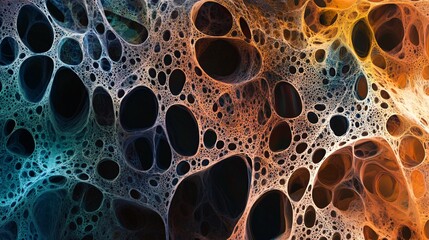 Aufkleber - Organic network of intertwined strands forming intricate patterns