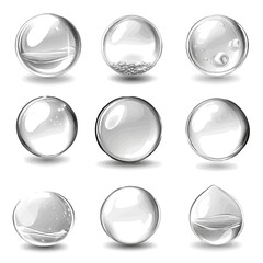 A Very Simple flat 2D icon of a Collection of ocean bubble elements isolated on a transparent background, vector, flat design, simple flat 2D icon, eps format