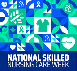 Wall Mural - national skilled nursing care week geometric shape pattern background banner or poster design templa