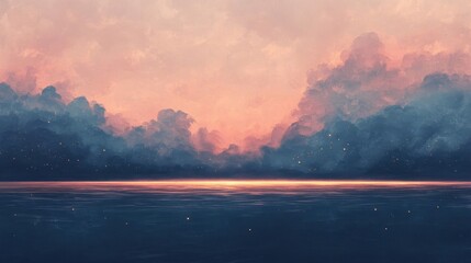 Wall Mural - Pastel skies with glowing light on a textured wallpaper