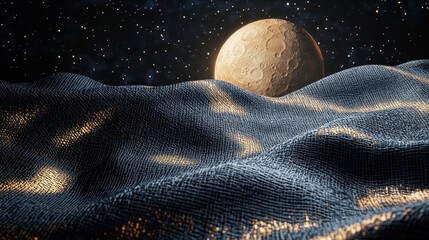 Wall Mural - Shimmering moonlight glows through shadows on a backdrop