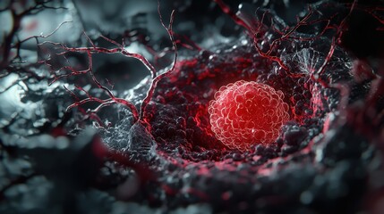 Poster - Cellular dynamics and growth microscopic world digital art abstract close-up life sciences