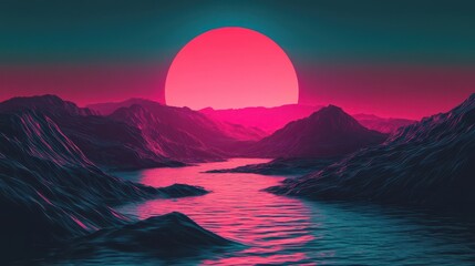 Wall Mural - steel-textured cyberpunk wallpaper with cyan and red gradients