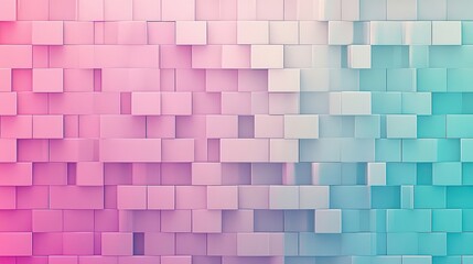 Wall Mural - Holographic silk backdrop with pastel pixel gradient design