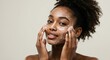 © RAN Graphic - Radiant Woman Applying Face Cream: Skincare Routine Close-Up