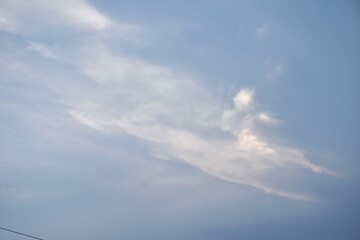 Wall Mural - white and dark rain cloud floating on sky in evening