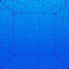 Leinwandbilder - Technology abstract background. Dots connected by lines. Minimalist mesh backdrop. Abstract polygonal shape. Plexus circles.
