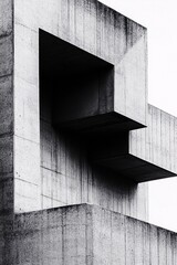 Fototapete - Abstract concrete building facade with geometric shapes