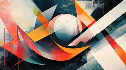 Poster - Abstract geometric shapes creating dynamic composition