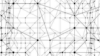 Fototapete - Technology abstract background. Dots connected by lines. Minimalist mesh backdrop. Abstract polygonal shape. Plexus circles.