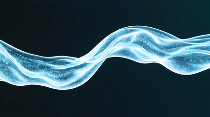 Wall Mural - Abstract glowing blue wave on dark background