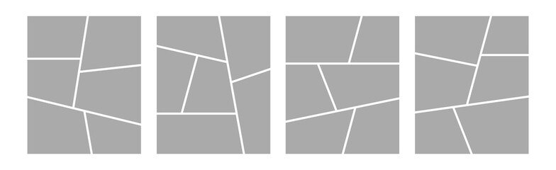 set of collage grid manga comic storyboard layout panel blank template. empty page frame for comic b