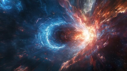Wall Mural - A stunning celestial event showcasing radiant energy in deep space