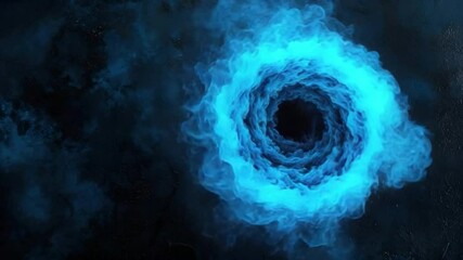 Wall Mural - abstract blue smoke whirl effect on dark background for dynamic visual design and creative artwork u