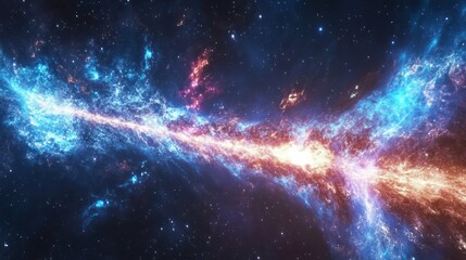 Wall Mural - A Vibrant Nebulous Galaxy Displaying Wonderful Colors and Abundance