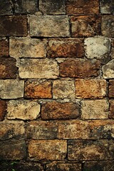 Poster - Old weathered brick wall texture showing signs of age and weathering