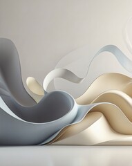 Aufkleber - Abstract ribbons flow gracefully, creating a modern, elegant design