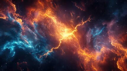 Wall Mural - Stunning nebula of vibrant colors and interstellar clouds creates a scene