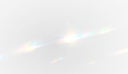 Wall Mural - мMagic glass prism rainbow reflection with radiant shine, sparkle, and glowing spectrum. Vector transparent PNG with colorful blur and fantasy light for jewelry, Christmas, or glamour overlay.