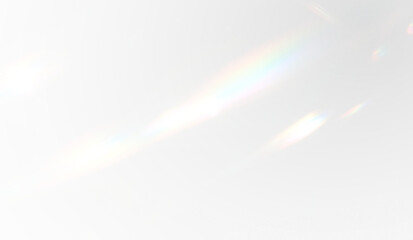 Wall Mural - Crystal rainbow light effect with lens flare and sparkle. Transparent PNG vector with iridescent prism rays