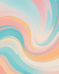 Wall Mural - Abstract swirl pattern in soft pastel colors creates a serene and dreamy background ideal for creative projects.