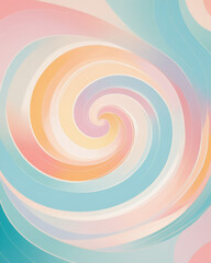 Wall Mural - A vibrant abstract swirl design featuring soft pastel colors creating a harmonious blend of shades and textures.