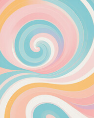 Wall Mural - a vibrant abstract swirl design featuring soft pastel colors, creating a mesmerizing and calming vis