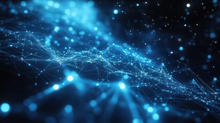 Blue digital network connection abstract background