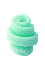 Wall Mural - intricate swirl of mint-colored foam: a close-up of a decorative element showcasing unique curvature