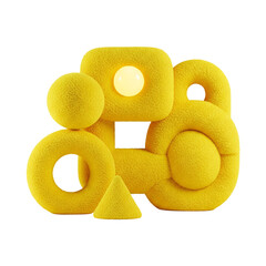 Wall Mural - a vibrant assembly of yellow geometric shapes: exploring the playful interaction of forms and colors