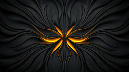 Wall Mural - abstract black and orange design with flowing patterns and dynamic shapes for creative projects