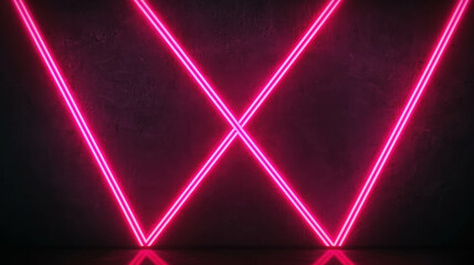 Wall Mural - neon pink light art against dark wall for futuristic and modern background designs
